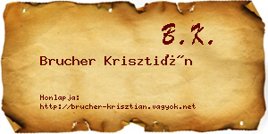 Brucher Krisztián névjegykártya